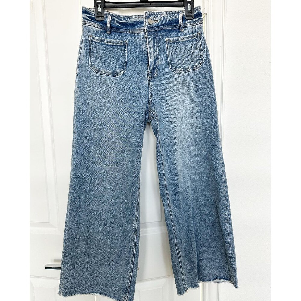 Mica Denim Jeans - Cropped Wide Leg with Front Pockets